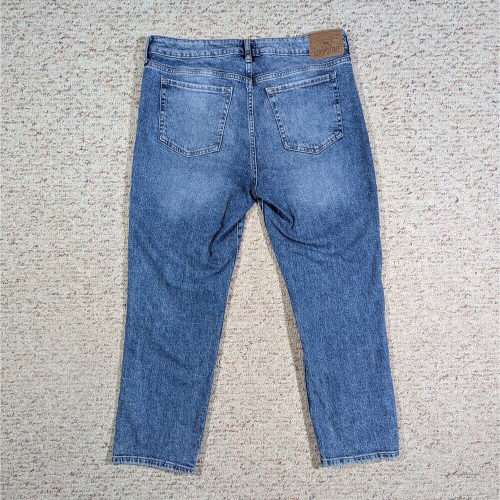 Aeropostale Blue Jeans Womens Size 14 Reg Stretch Denim Mid Rise Ankle Straight - Picture 8 of 10